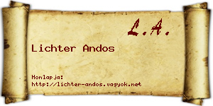 Lichter Andos névjegykártya
